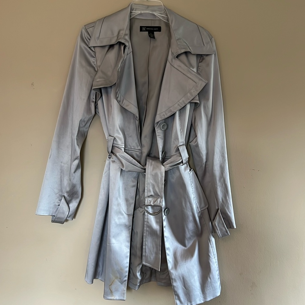Women’s silver trench coat
